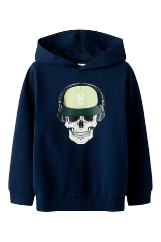 Biologisch Katoenen Sweater met Capuchon - Marineblauw en Groen - Name It Kids