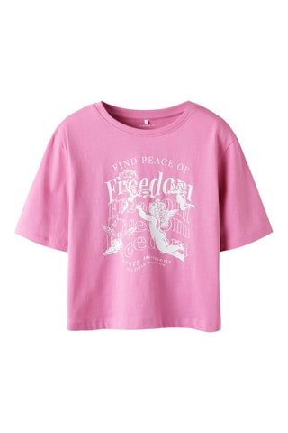 Biologisch Katoenen T-shirt - Roze en Wit - Name It Kids