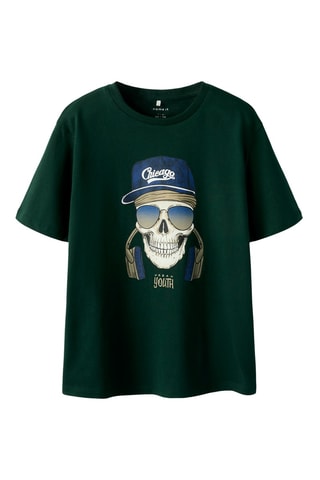 Biologisch Katoenen T-shirt - Donkergroen Name It Kids