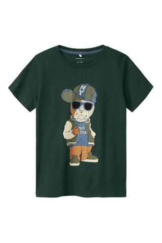 Biologisch Katoenen T-shirt - Donkergroen Name It Kids