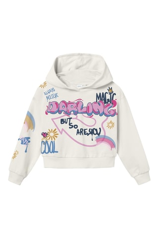 Sweater met Capuchon - Wit - Name It Kids