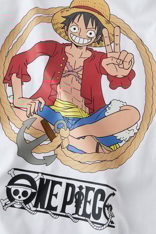 T-shirt Luffy One Piece - Wit - Name It Kids