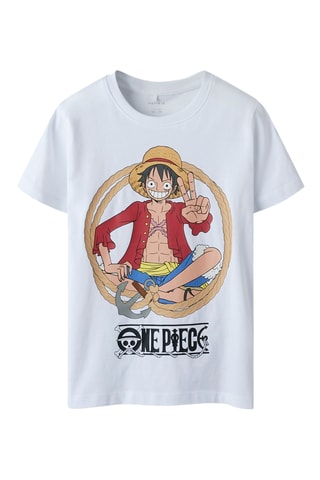 T-shirt Luffy One Piece - Wit - Name It Kids