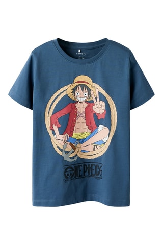 T-shirt Luffy One Piece - Marineblauw - Name It Kids