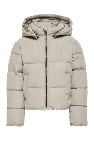 Gewatteerde jas met capuchon - Lichtgrijs - Kids Only Girl