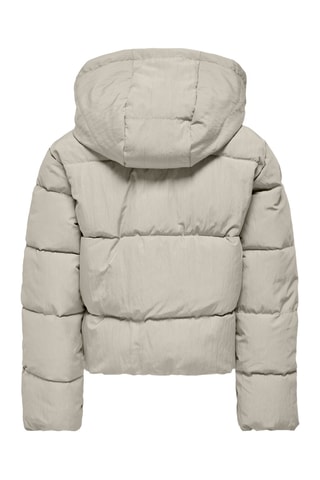 Gewatteerde jas met capuchon - Lichtgrijs - Kids Only Girl