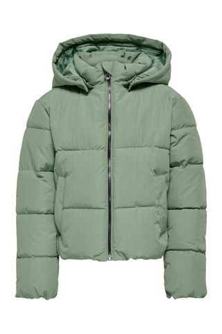 Gewatteerde jas met capuchon - Groen - Kids Only Girl
