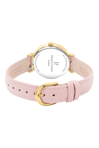 Montre à quartz en cuir Ligne Pure - Rose clair et doré