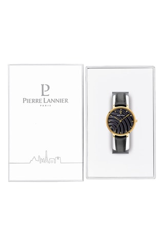 Montre à quartz en cuir Betty - Noir et doré
