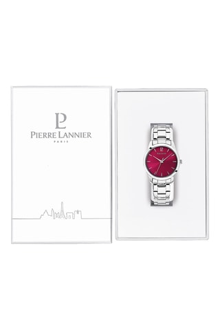 Montre à quartz en acier Roxane - Argenté et bordeaux