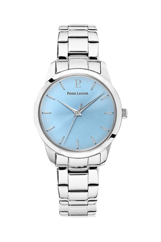 Montre à quartz en acier Roxane - Argenté et bleu clair