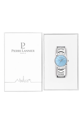 Montre à quartz en acier Roxane - Argenté et bleu clair