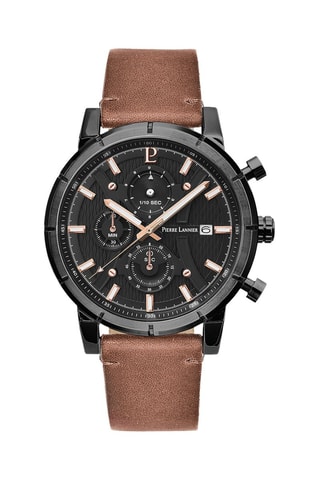 Montre à quartz en cuir Criterium - Chronographe - Marron et noir