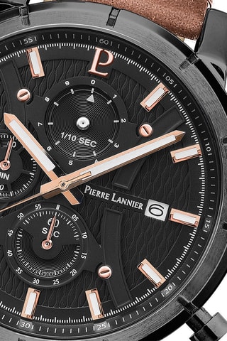 Montre à quartz en cuir Criterium - Chronographe - Marron et noir