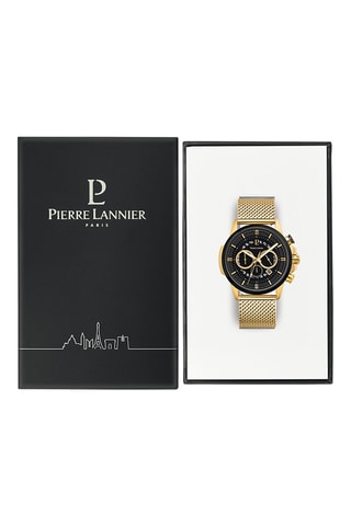 Montre à quartz en acier Sentinelle - Chronographe - Doré et noir