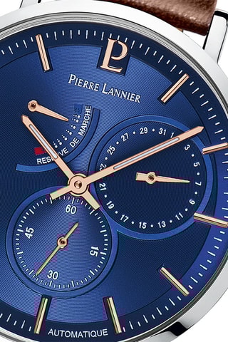 Montre automatique Evidence - 
Réserve de marche 
Marron et bleu