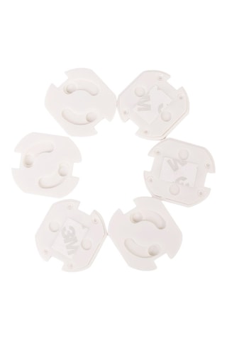 6 cache-prises F-Socket EU - Blanc - 3,6 x 3,3 x 0,3 cm