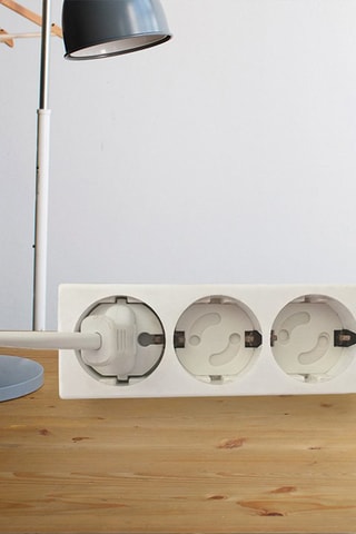 6 cache-prises F-Socket EU - Blanc - 3,6 x 3,3 x 0,3 cm