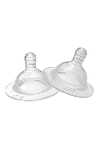 2 tétines anti-coliques sans BPA en silicone - Débit rapide - Dès 6 mois