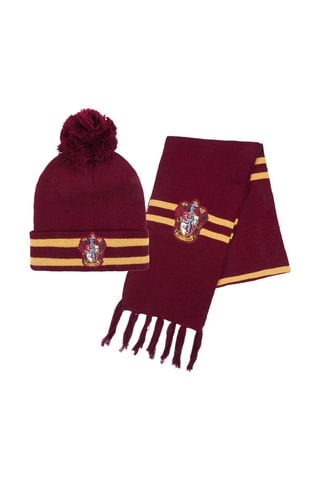 Bonnet et écharpe Harry Potter Gryffondor Bordeaux