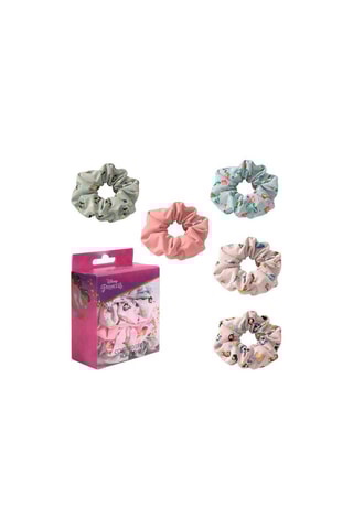 5 élastiques à cheveux Princesses Disney - Vert, ciel et rose