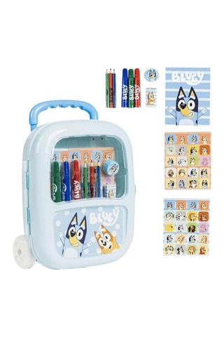 Gevuld Etui met wieltjes Bluey Disney - 11-delig Blauw