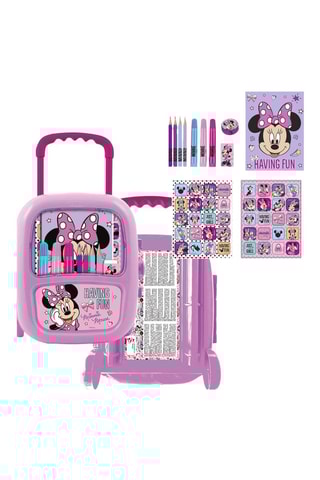 Gevuld Etui met Wieltjes Minnie Disney - 11-delig Roze