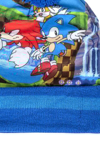 Bonnet à pompon et gants Sonic - Ciel 