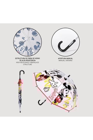 Parapluie canne Mickey Disney - Blanc