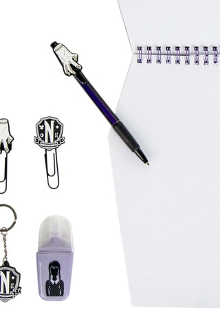 Schrijfwarenset Woensdag Addams- 6-delig Paars