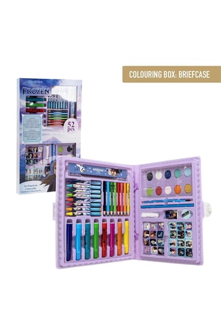 Kleurkoffertje Anna en Elsa Frozen Disney - 52-delig Lichtpaars