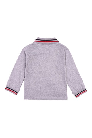 Polo Mickey Disney - Gris clair chiné et rouge