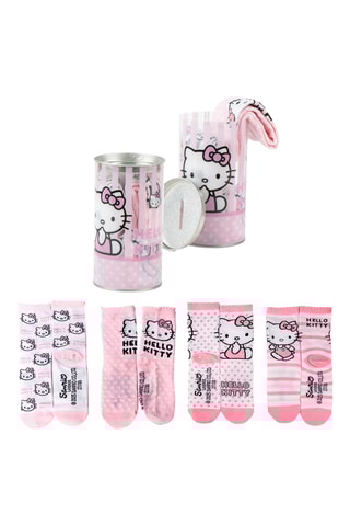 4 paar sokken Hello Kitty Sanrio - Roze, groen en grijs