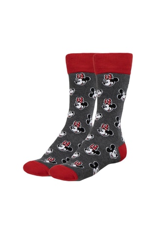 3 paires de chaussettes Minnie Disney - Gris et rouge