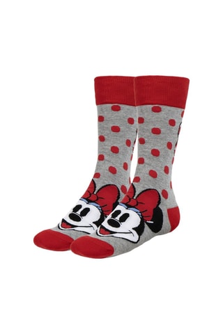 3 paires de chaussettes Minnie Disney - Gris et rouge