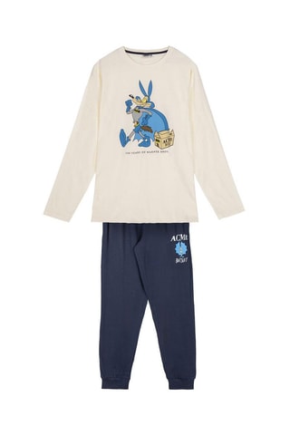 Pyjama Warner - Beige et bleu