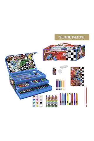 Kleurkoffer Spiderman Avengers Marvel - 42-delig Donkerblauw