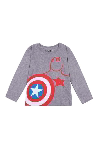 T-shirt Captain America Avengers Marvel - Gris chiné
