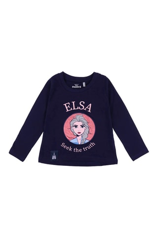 T-shirt Elsa La Reine des Neiges Disney - Bleu nuit et nude
