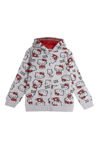 Sweat à capuche Hello Kitty Sanrio - Gris et rouge