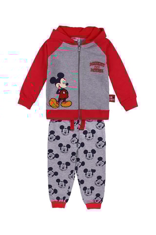 Sweat à capuche et jogging Mickey Disney - Gris chiné et rouge