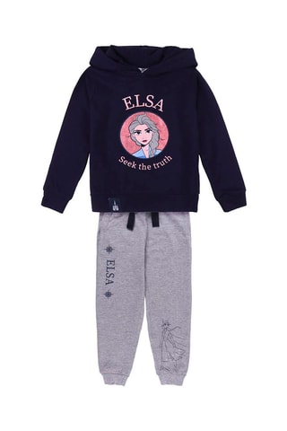 Sweat et jogging Elsa La Reine des Neiges Disney - Bleu nuit et gris clair chiné