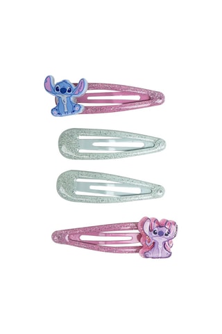4 pinces à cheveux Stitch et Angel Lilo et Stitch Disney - Mauve