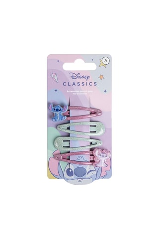4 pinces à cheveux Stitch et Angel Lilo et Stitch Disney - Mauve