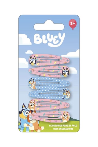 6 pinces à cheveux Bluey et Bingo Bluey - Ciel et rose