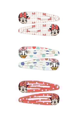 6 pinces à cheveux Minnie et Daisy Disney - Rouge
