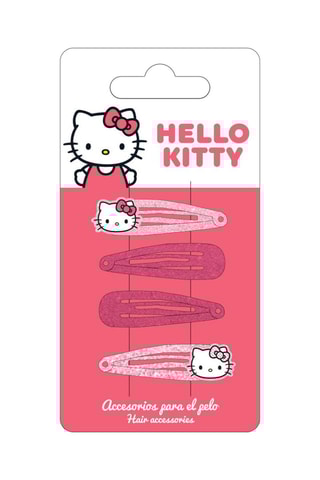 4 pinces à cheveux Hello Kitty Sanrio - Fuchsia