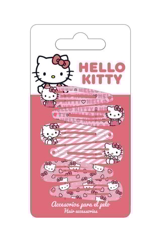 6 pinces à cheveux Hello Kitty Sanrio - Fuchsia