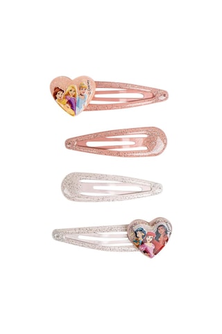 4 pinces à cheveux Princesses Disney - Rose