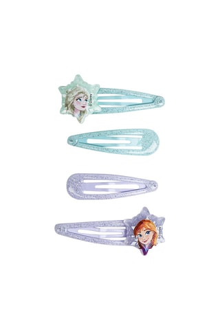 4 pinces à cheveux Elsa et Anna La Reine des Neiges Disney - Ciel